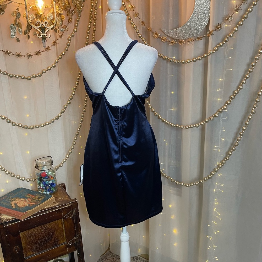 Speechless Deep Navy Cocktail Dress - Picture 2 of 5